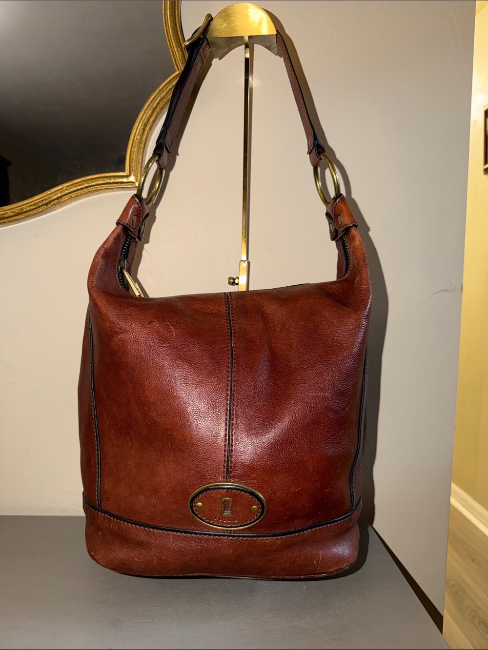 Fossil Rich Chestnut Leather Shoulder Hobo